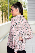 POPWINGS Printed Full-Sleeves Regular-Fit Polyester Printed Shirt for Women Stylish Western Casual Wear