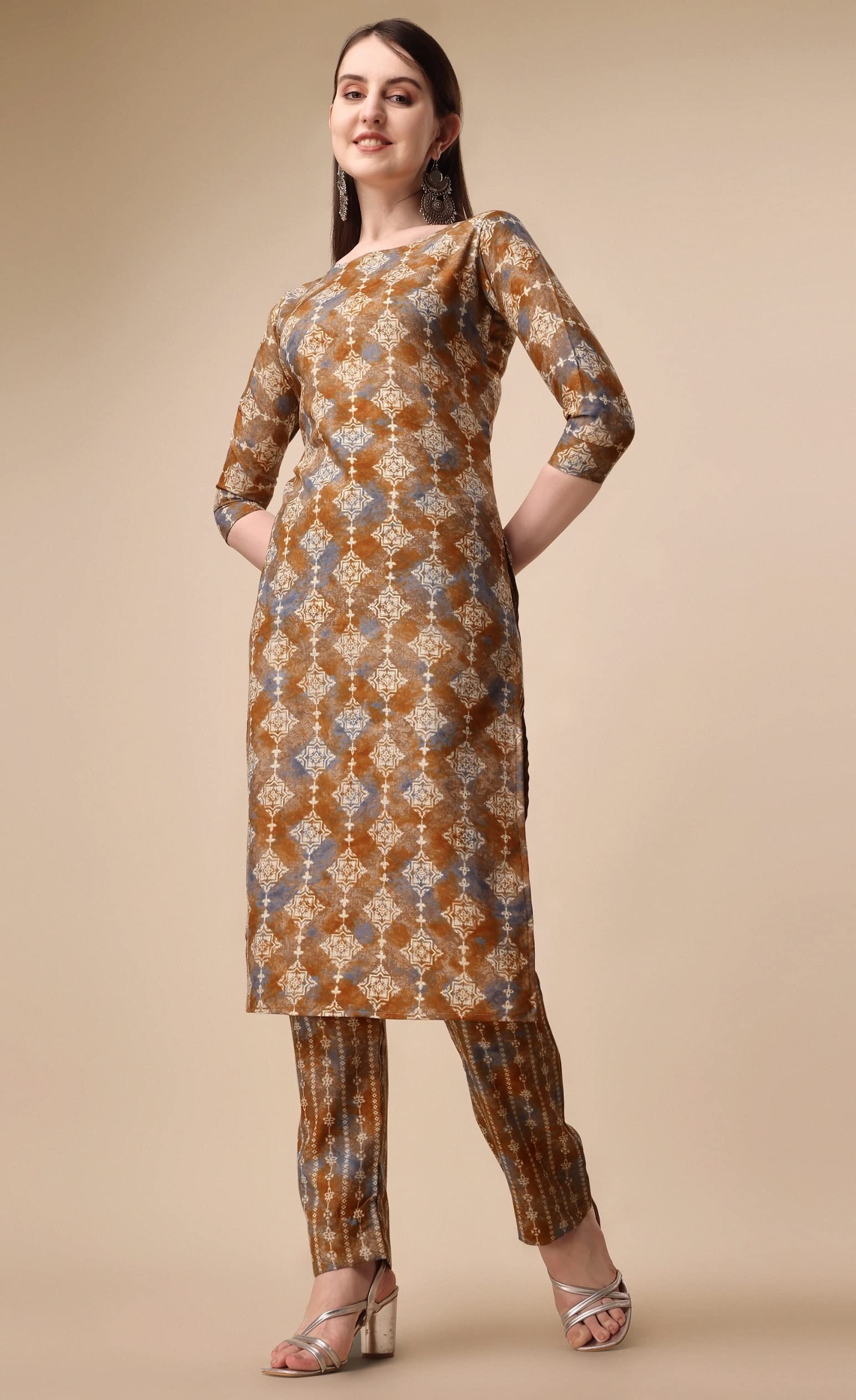 Fashion Basket Womens Cotton Printed Kurta Set (Fb-Es-E6023)
