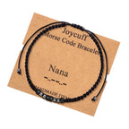 JoycuFF Nana Morse Code Bracelets for Women Handmade Silk Wrap Strand Jewelry Unique Trendy Christmas Thanksgiving Day Gifts for