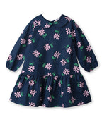 Frill collar floral dress NAVY