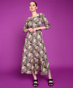 Popwings Women Casual Black Paisely Print Long Maxi Dress Dress | Stylish Dress | Trendy Dress