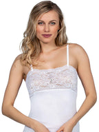 Mare Luxury 100% Mako Cotton Women's Lace-Trimmed Camisole. Proudly Made in Italy (262)