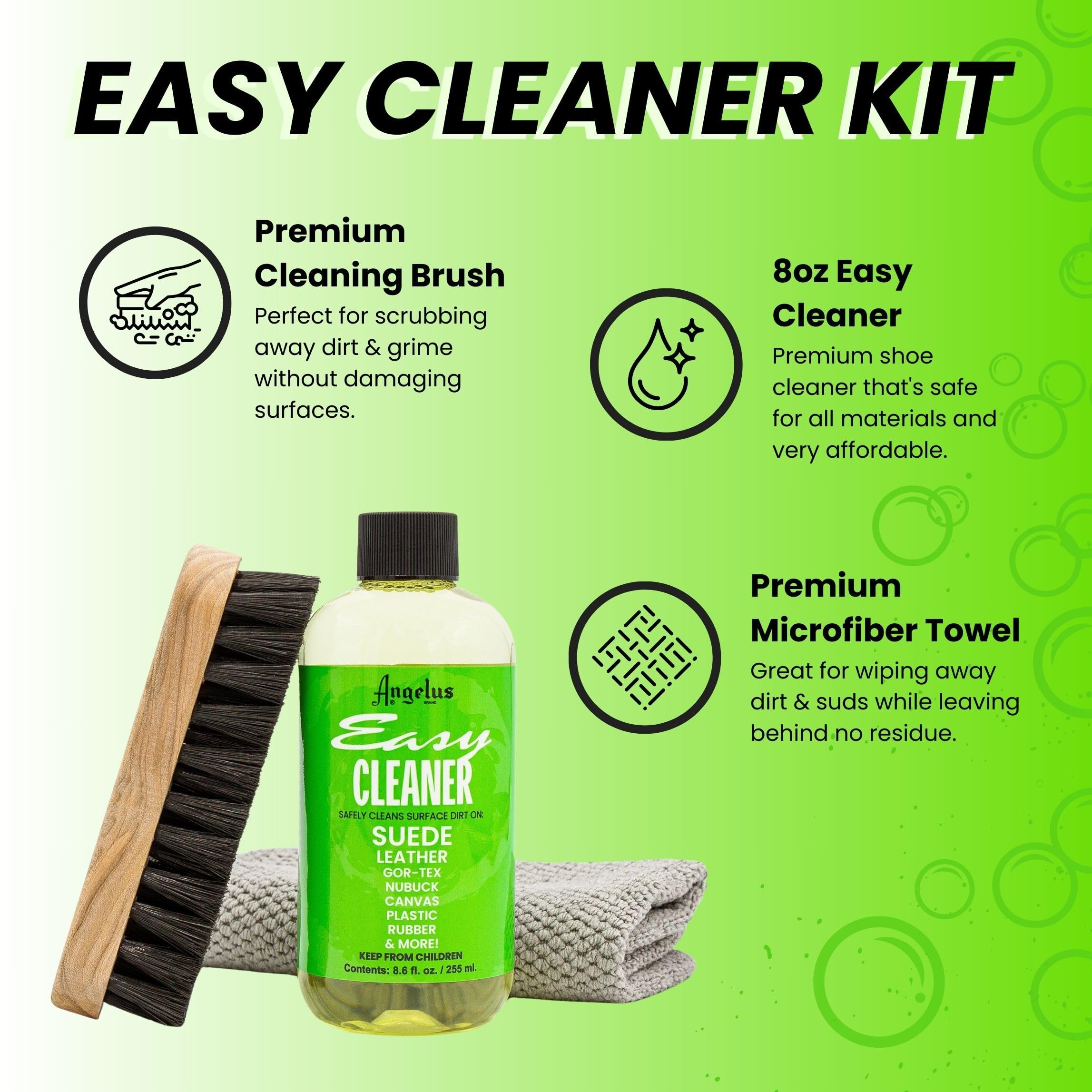 Angelus Shoe Cleaner Kit - Easy Cleaner Kit for Sneakers - Safe on All Fabrics- Made in USA- 8.6 Ounces