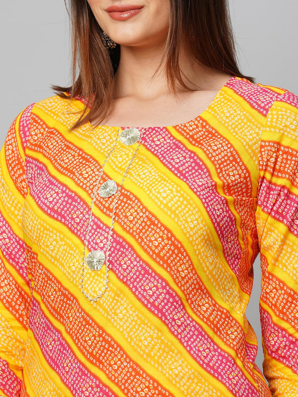 ANNI DESIGNER Ladies Cotton Blend Kurta with Trousers, red, L