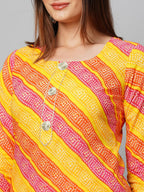 ANNI DESIGNER Ladies Cotton Blend Kurta with Trousers, red, L