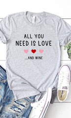 All You Need is Wine Graphic Tee T-Shirt PLUS