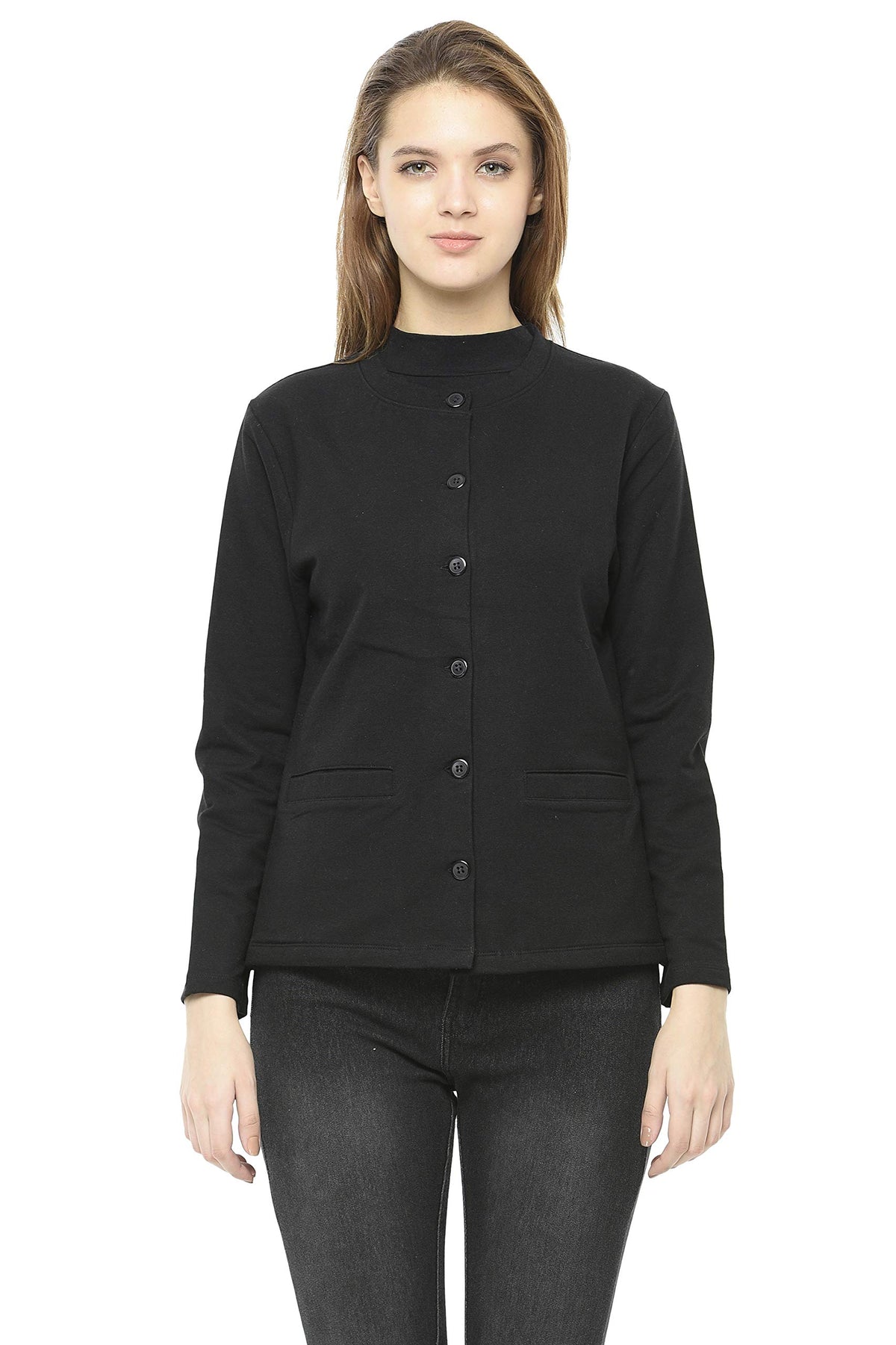 Frenchtrendz Womenss CMS Fleece Jacket(Black, XXLarge) 2
