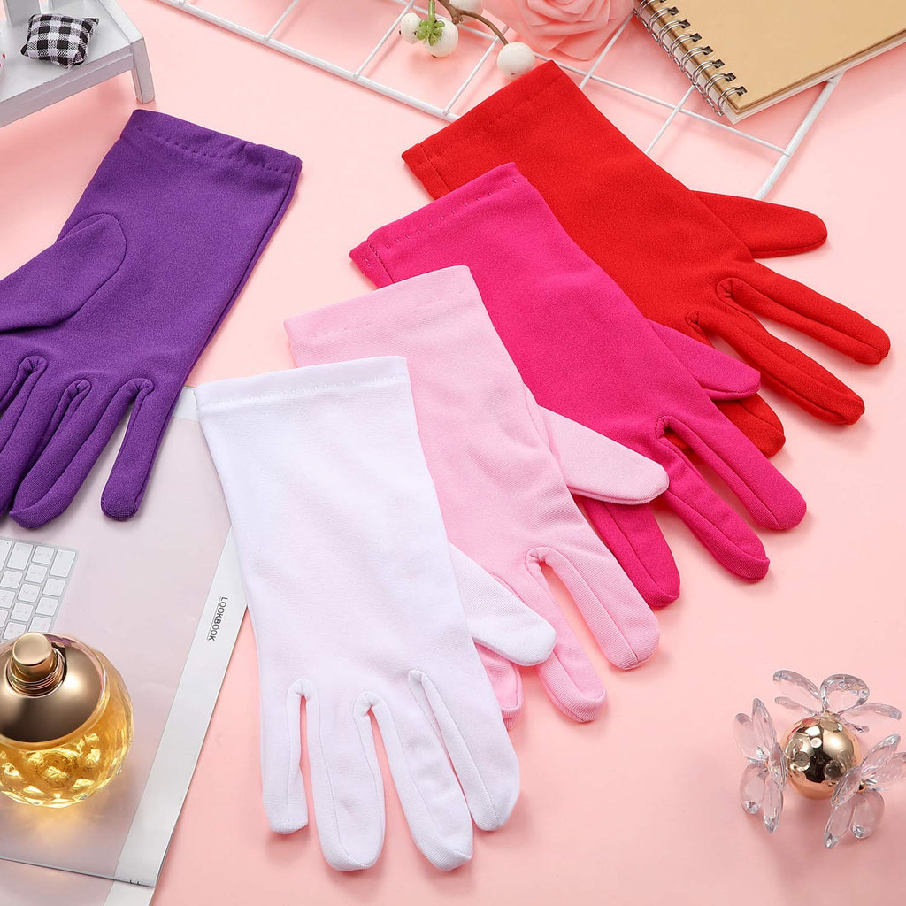 SATINIOR 13 Pairs White Spandex Gloves Women Short Stretchy Opera Gloves for Halloween Party Costume Tea Party 1920s Flapper Acc