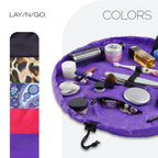 Lay-n-Go Cosmo Deluxe Drawstring Cosmetic Pouch & Makeup Bag Organizer, Toiletry Bag for Travel, Gifts, and Daily Use, 22 inch