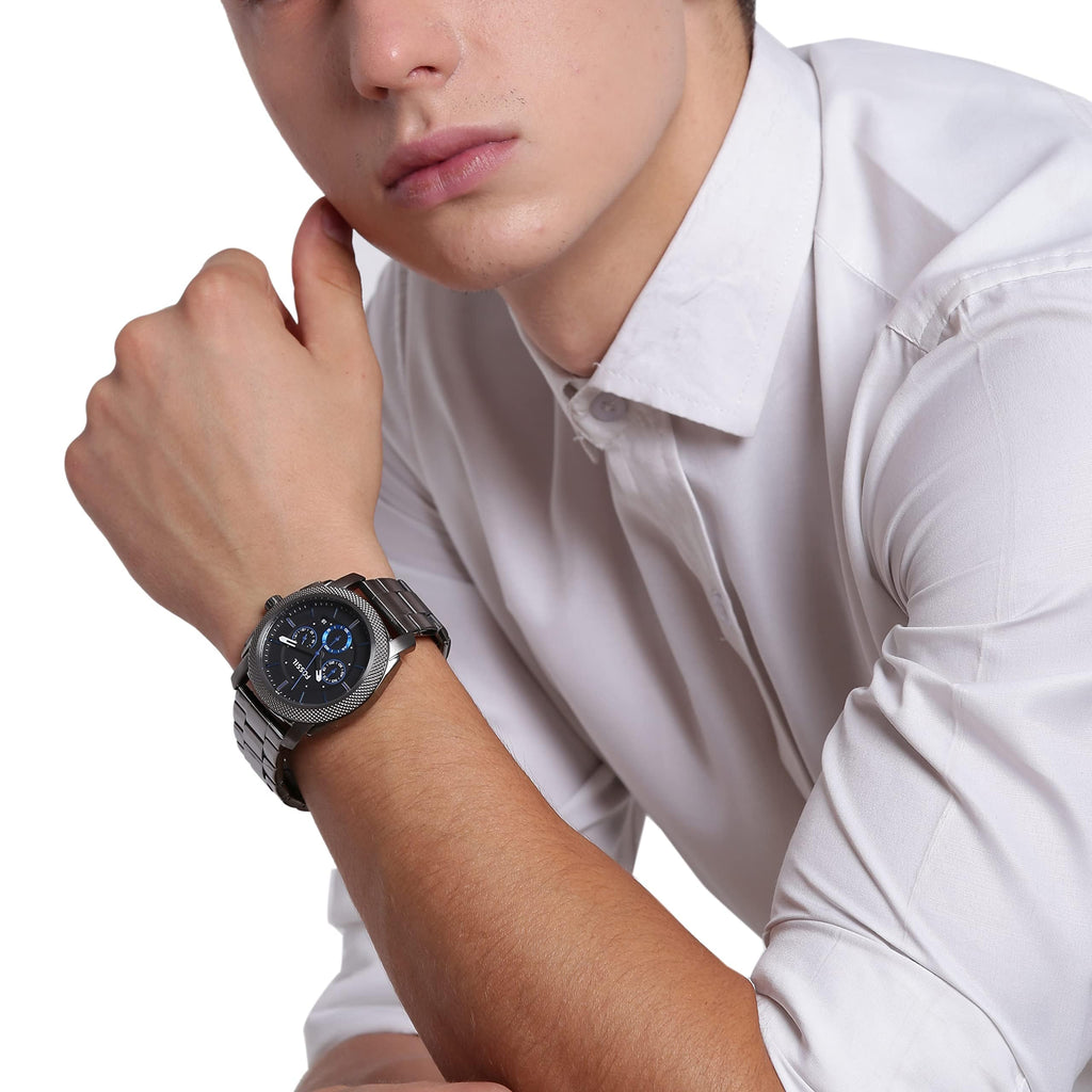 Fossil Men's Machine Quartz Stainless Steel Chronograph Watch, Color: Smoke (Model: FS4931)