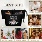 SEAMOON Grandma Gifts, Gifts for Grandma, Inspirational Gifts for Women, Black Grandma Travel Makeup Bag, Gifts for Grandma Birt