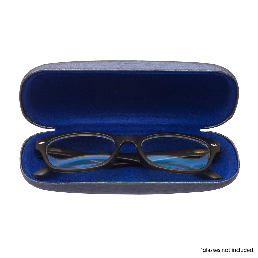 Noble Hard Shell Brushed Eyeglass Case with Microfiber Cleaning Cloth - Premium Eye Glass Carry Case with Enhanced Frame and Len