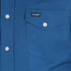 Wrangler mens Western Long Sleeve Snap Firm Finish work utility button down shirts, Dark Teal, 4X US