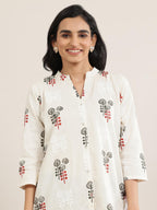 Libas WomenS Cotton Printed Regular Kurtis (29664R Off White