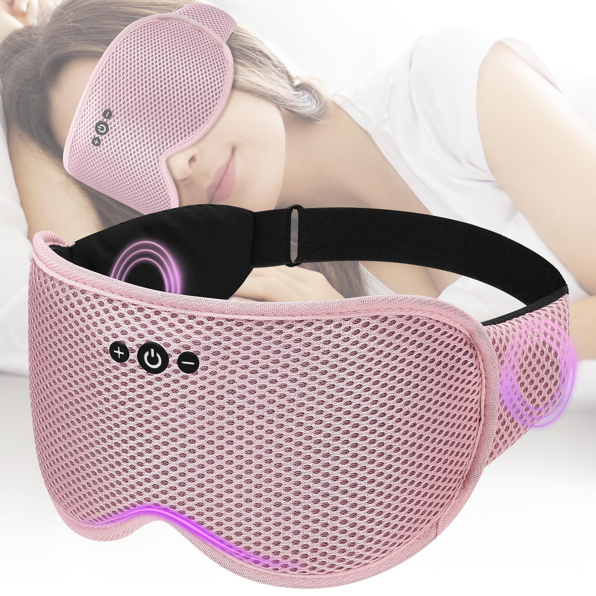 Zruhig Bluetooth Sleep Mask With Removable 3D Contoured, Music Eye Mask For Sleep, Sleeping Headphones With UltraThin Stereo Sp 11