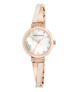 Anne Klein Women's AK/2216BLRG Premium Crystal-Accented Rose Gold-Tone and Blush Pink Bangle Watch