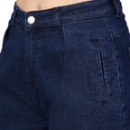 Kotty Womens Solid High Rise Cotton Lycra Blend Relaxed Fit Jeans