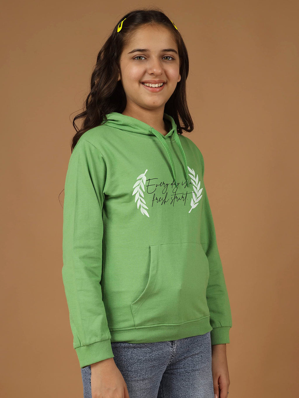 Kyda Kids Girls Cotton Hooded Neck Hoodies - Sweatshirt With Hoodies Full Sleeves Girls Winter Wear, Long Sleeve Sweatshirts For