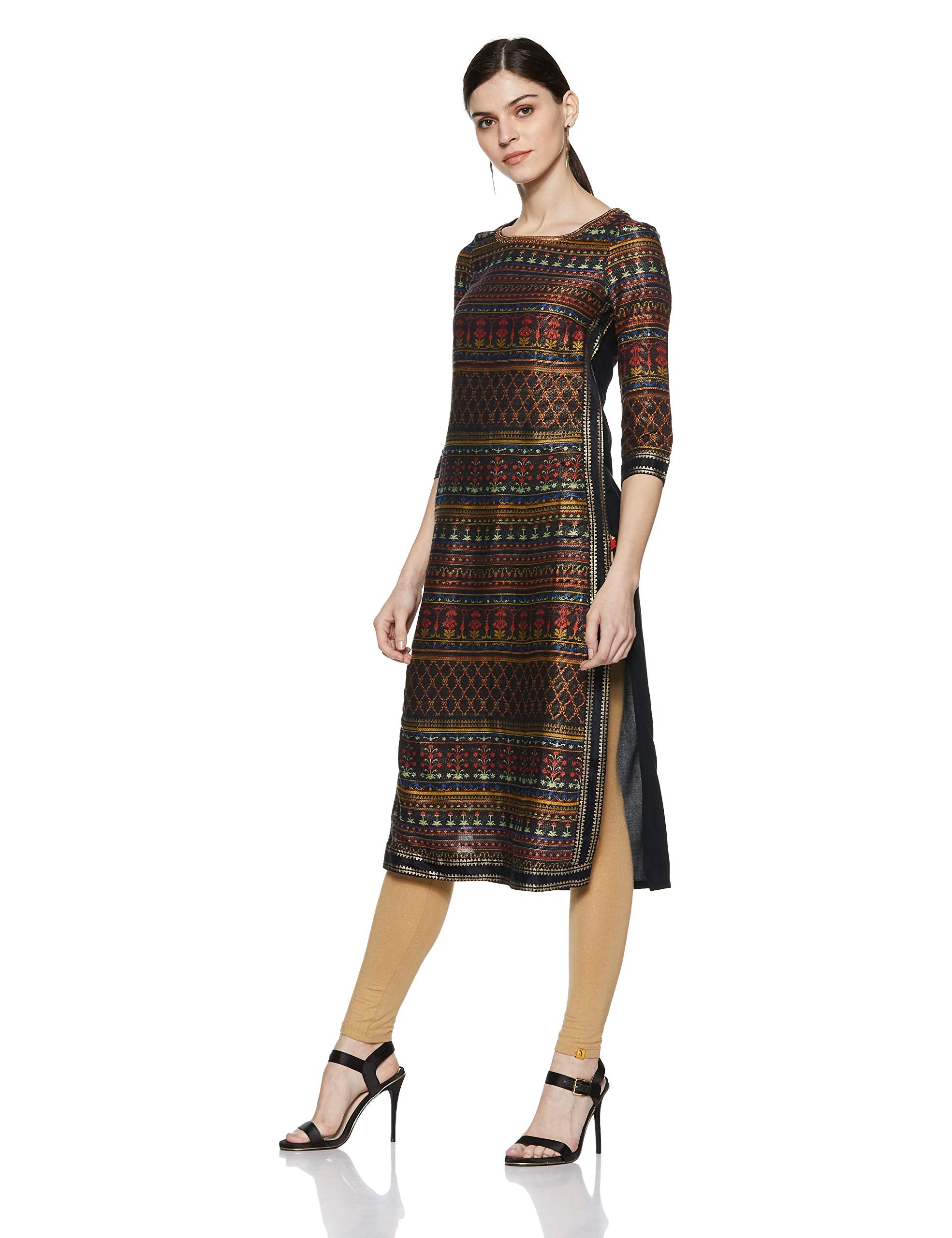 W For Woman Women'S Blended Solid Straight Kurta