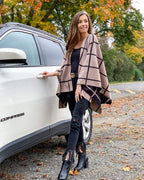 Moss Rose Women's Travel Gift Shawl Wrap Poncho Ruana Cape Open Front Cardigan for Fall Winter Holiday