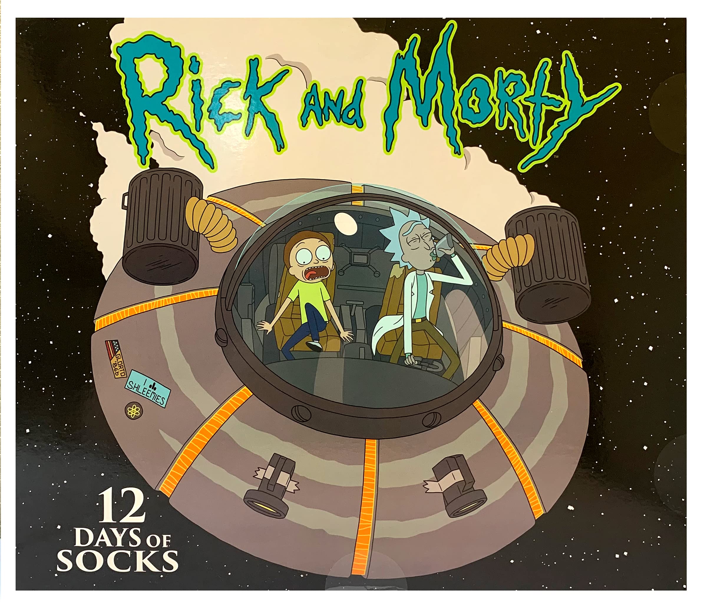 Rick and Morty Mens 12 Days of Socks in Advent Gift Box