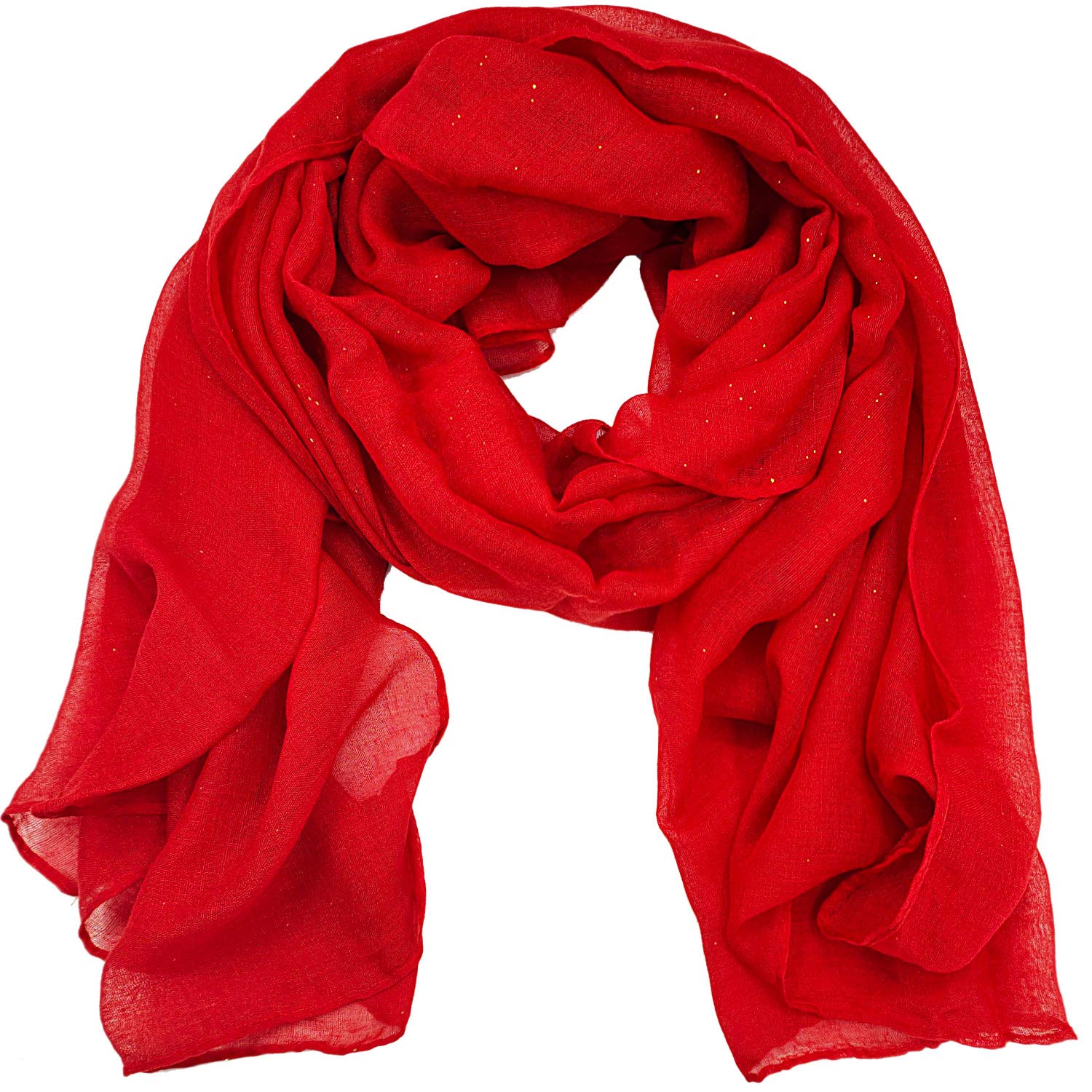 woogwin Women's Cotton Scarves Lady Light Soft Fashion Solid Scarf Wrap Shawl (One Size, StarRed)