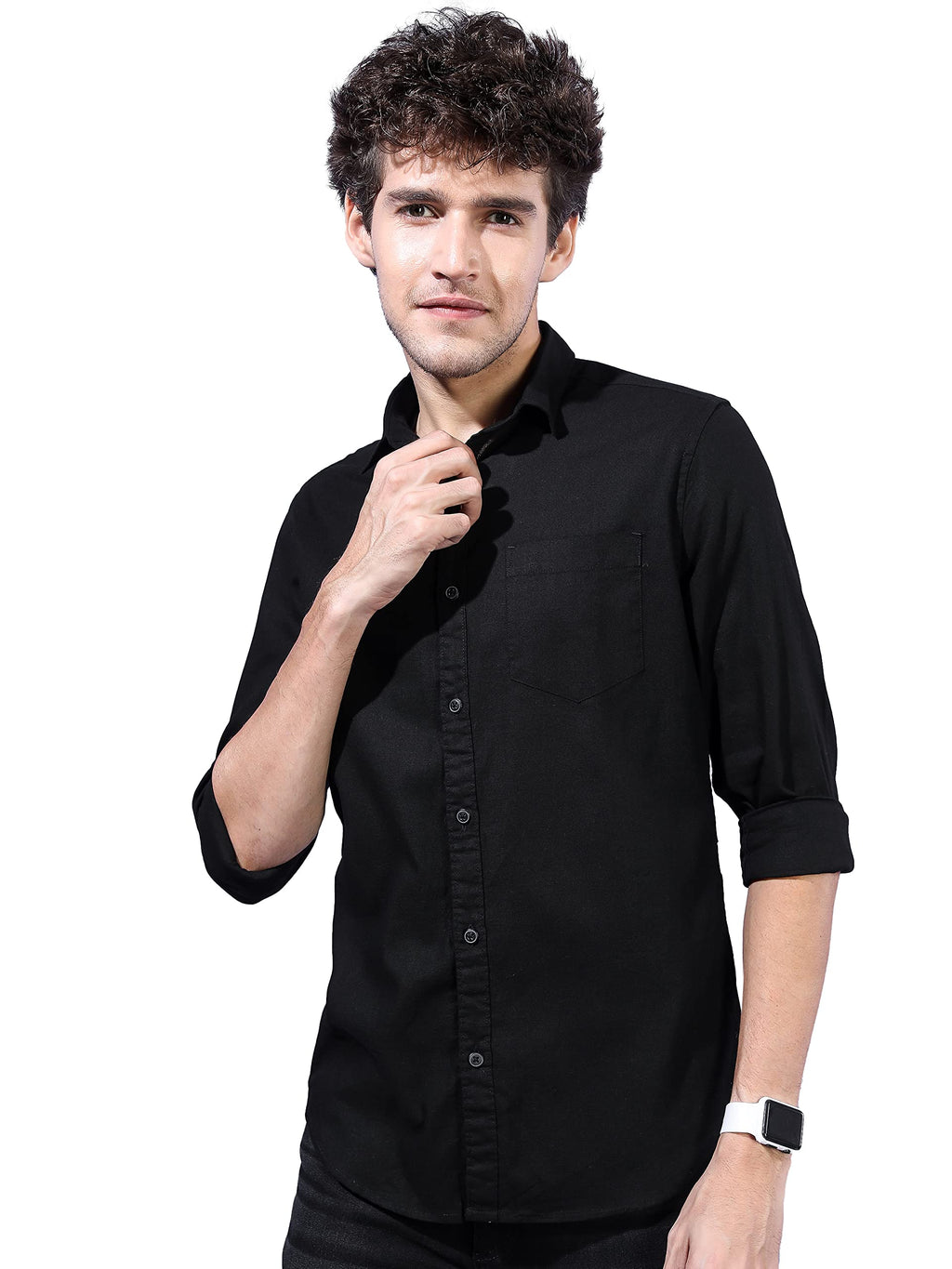 Ketch Slim Fit Solid Black Shirt