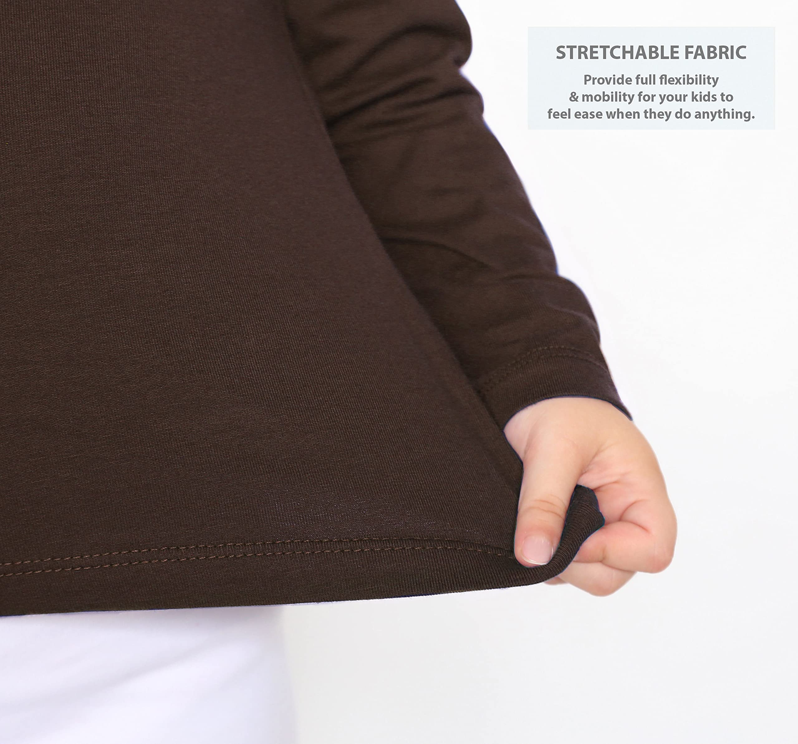 Lilax Girls' Basic Long Sleeve Round Neck Cotton T-Shirt 12 Brown