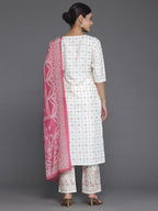 Libas WomenS Silk Blend Kurta Set (35337_Off White