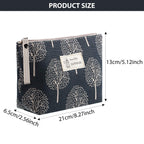4 Pieces Canvas Cosmetic Bags Set Printed Makeup Bags with Zipper Multi-Functional Travel Pouch for Women Girls Vacation Travel