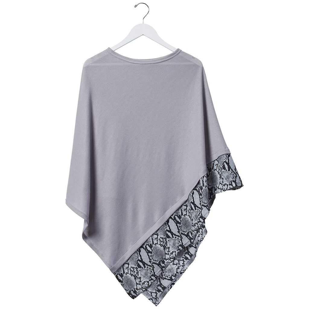 Tickled Pink Snake Skin Poncho, Gray