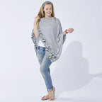 Tickled Pink Snake Skin Poncho, Gray
