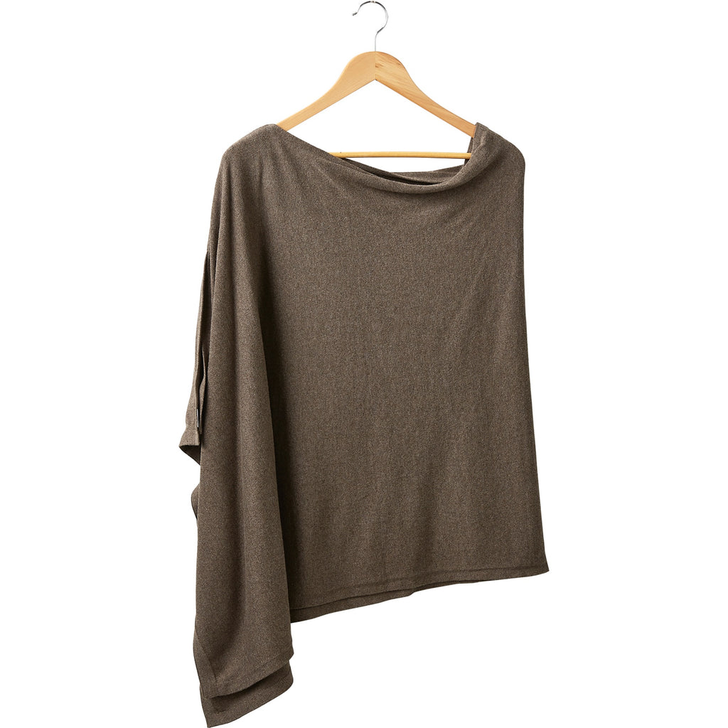 Tickled Pink Solid Cotton Poncho, Taupe