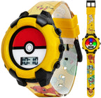 Accutime Kids Pokemon Pokeball Digital LCD Quartz Wrist Watch with Yellow Bezel, Cool Inexpensive Gift & Party Favor for Boys, G
