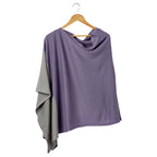 Tickled Pink Lavender & Gray Colorblock Cotton Poncho