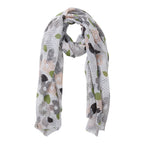 Tickled Pink Gray Blooming Poppy Scarf