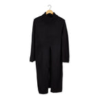 LONG COURTNEY SLIT PONCHO - BLACK