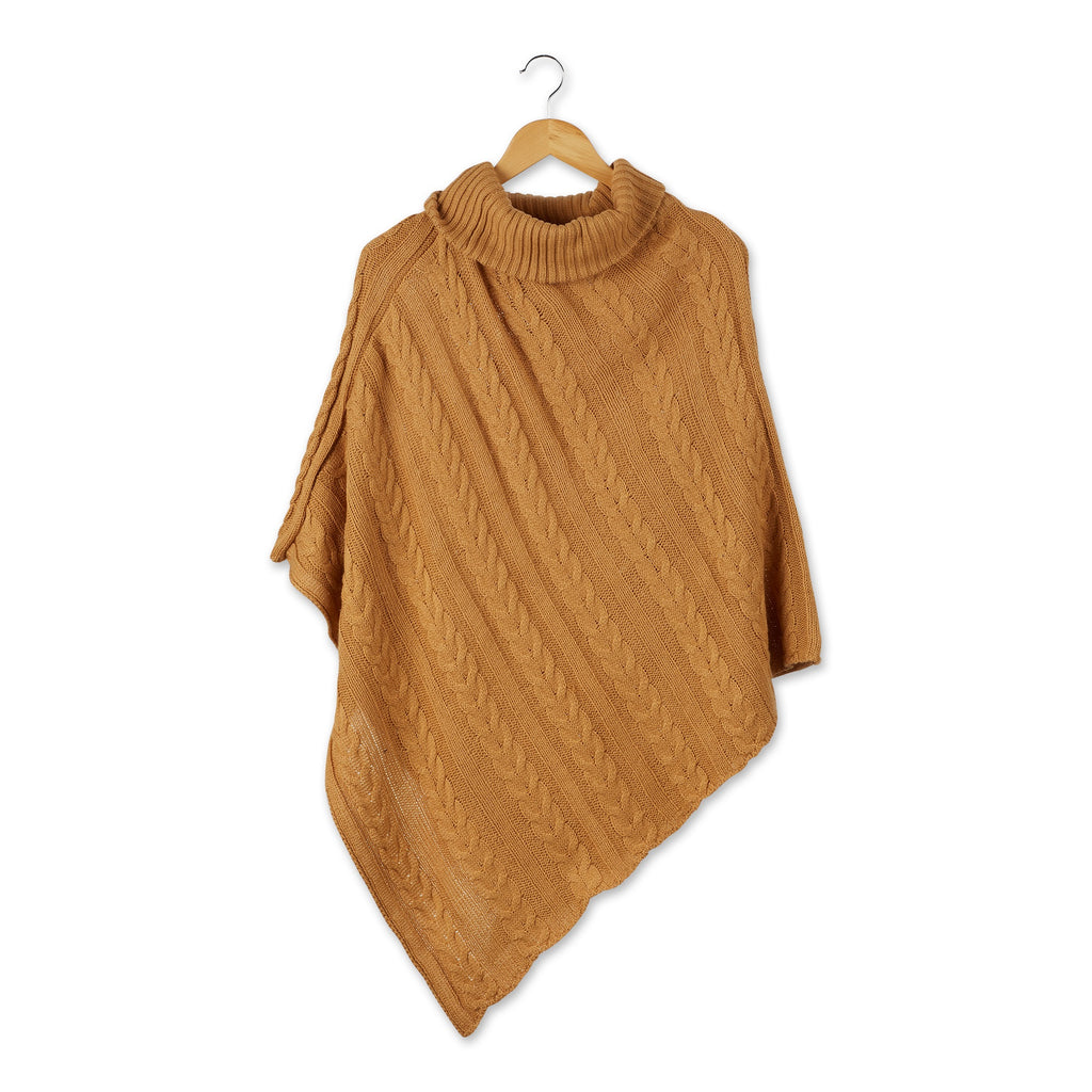 MARISSA KNIT PONCHO - GOLD
