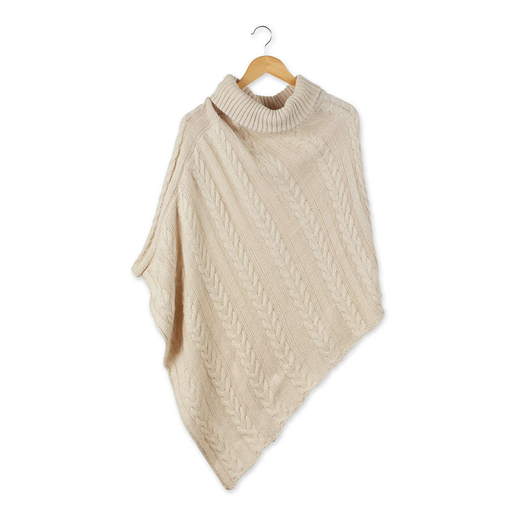MARISSA KNIT PONCHO - MUTED LAVENDER