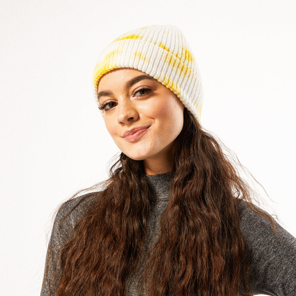 Hadley Wren Tie-Dye Beanie, Yellow
