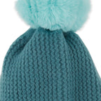 Hadley Wren Plush Knit Pom Pom Beanie, Teal