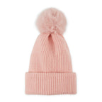 Hadley Wren Plush Knit Pom Pom Beanie, Pink