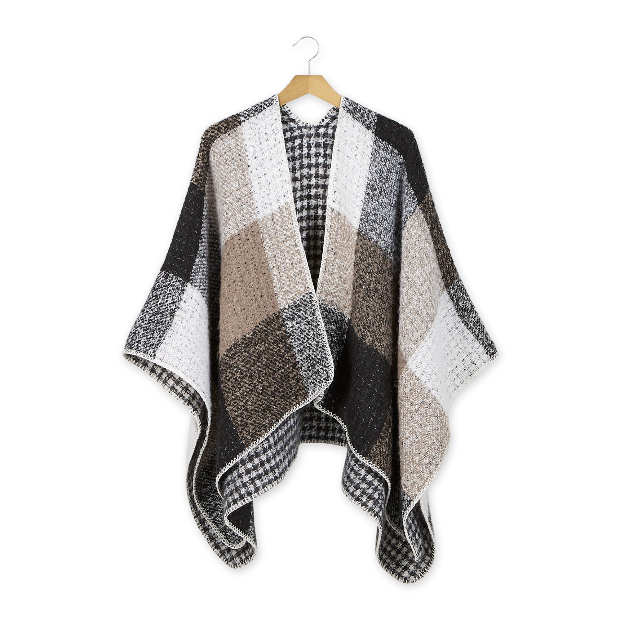 OLIVIA PLAID RUANA