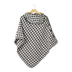 HOUNDSTOOTH PONCHO - BLACK/WHITE