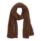 CHEVRON KNIT SCARF - BROWN