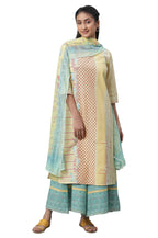 Aurelia Yellow Printed Kurta, Culottes & Dupatta Set (Size: M)-23Feas14261-503695