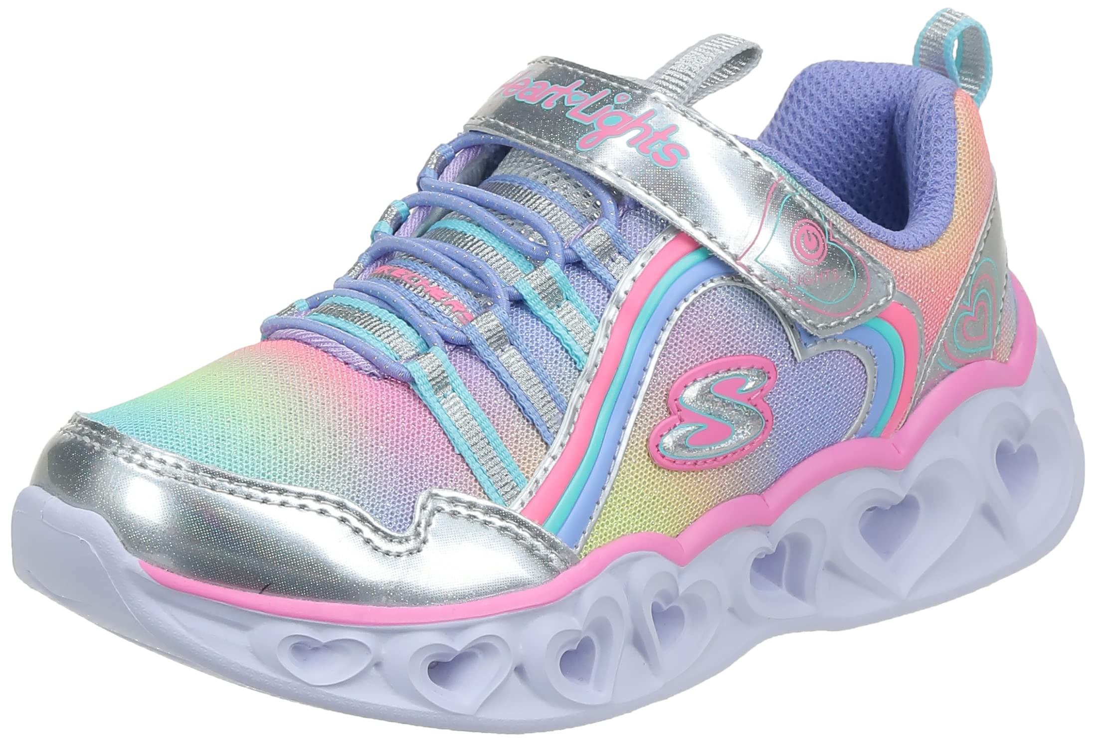 Skechers Girls Heart Lights Rainbow Lux Sneakers