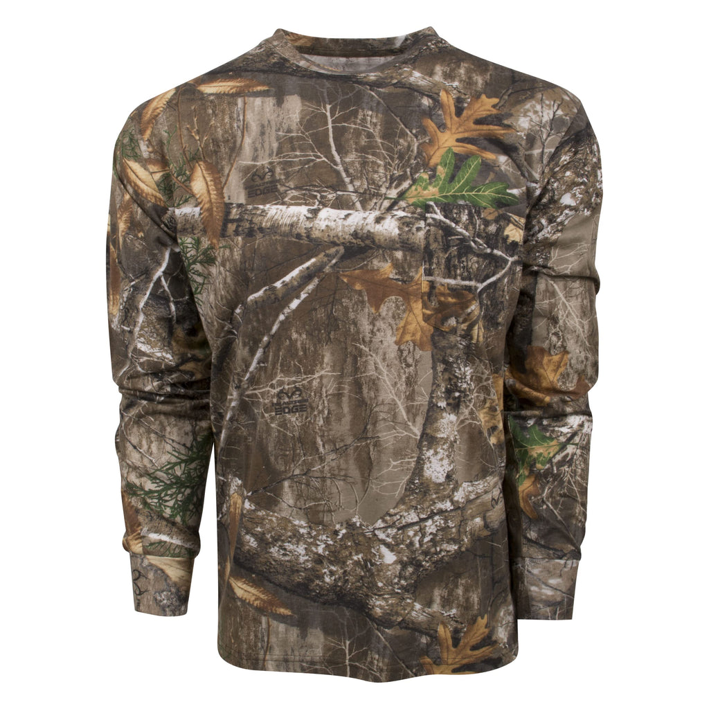 King's Camo Men's Standard King's Classic Long Sleeve Tee, Realtree Edge, Medium