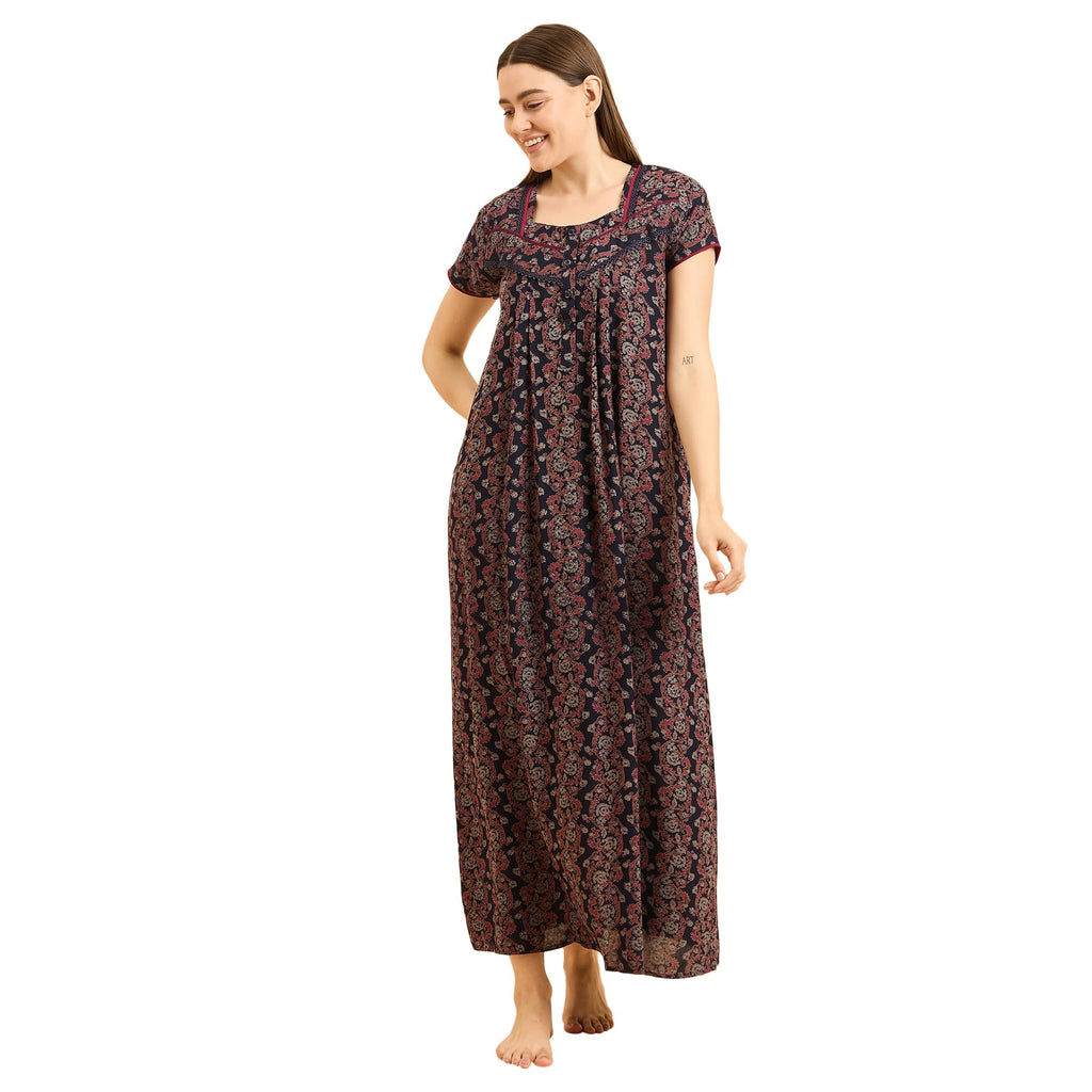 Sweet Dreams Women'S Cotton Classic Maxi Casual Dress (Ocw-3597 Navy Blue