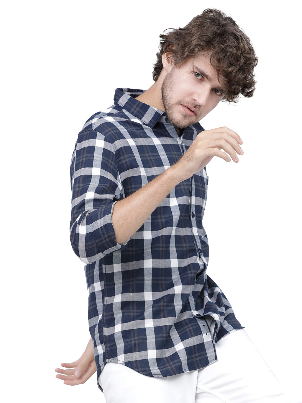 Ketch MenS Letter Print Straight Regular Fit Shirt (Khsh000014_Green/White M)